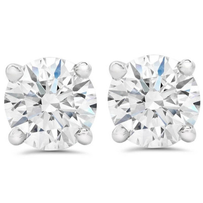 Certified 3Ct TW Diamond Studs 14k Gold Screw Backs Lab Grown