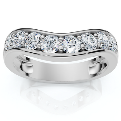 5/8Ct Diamond Curved Wedding Anniversary Band 14k Gold Lab Grown