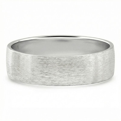 Men's Brushed Wedding Anniversary Band 14k Gold or Platinum