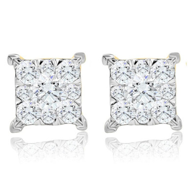 1/2Ct  Lab Grown Princess Cut Diamond Earrings