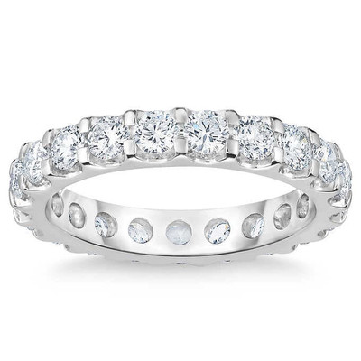 2 Ct Moissanite Eternity Ring Womens Wedding Band 14k White Gold