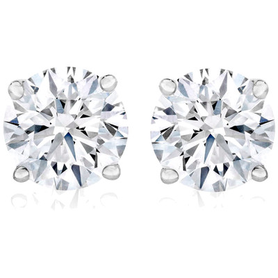 1 Ct TW Moissanite Studs Available in White or Yellow Gold