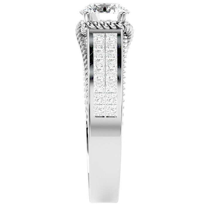 1 3/4Ct Diamond & Moissanite Designed Accent Engagement Ring in 10k Gold