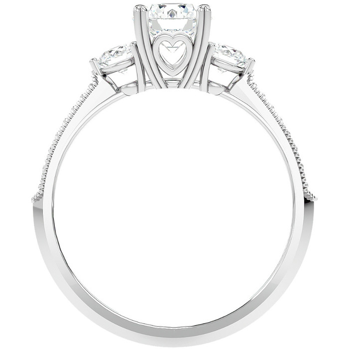 1 1/10Ct Diamond & Moissanite Accent Engagement Ring in 10k Gold