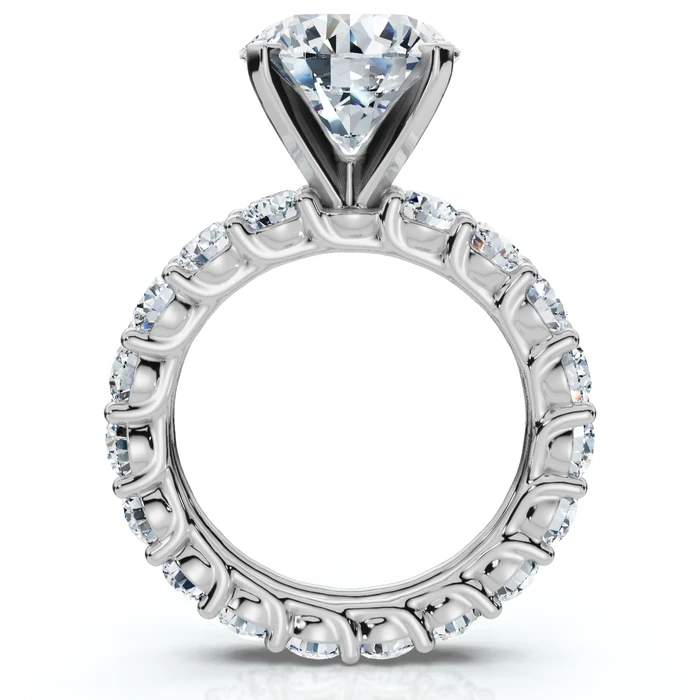 7Ct Diamond Eternity Engagement Ring Lab Grown 14k White Gold