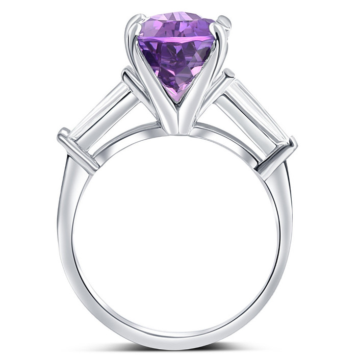 5Ct Pear Shape Amethyst & Moissanite Ring 14k White Gold 5Ct Pear Shape Amethyst & Moissanite Ring 14k White Gold