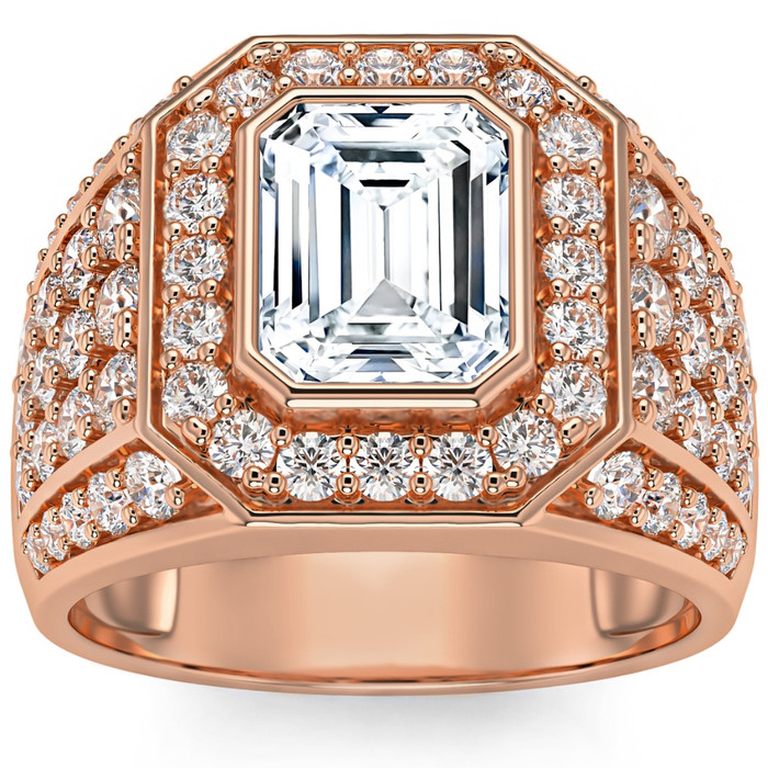 3Ct Emerald Cut Diamond Men's Ring in White, Yellow or Rose Gold Lab Grown 3Ct Emerald Cut Diamond Men's Ring in White, Yellow or Rose Gold Lab Grown