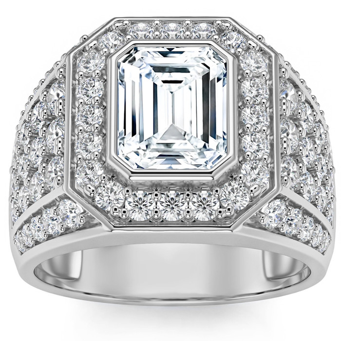 3Ct Emerald Cut Diamond Men's Ring in White, Yellow or Rose Gold Lab Grown 3Ct Emerald Cut Diamond Men's Ring in White, Yellow or Rose Gold Lab Grown