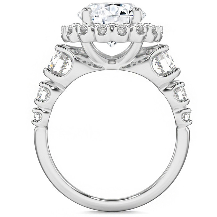 5Ct Halo Round Brilliant Cut Diamond Engagement Ring Lab Grown in 14k Gold 5Ct Halo Round Brilliant Cut Diamond Engagement Ring Lab Grown in 14k Gold