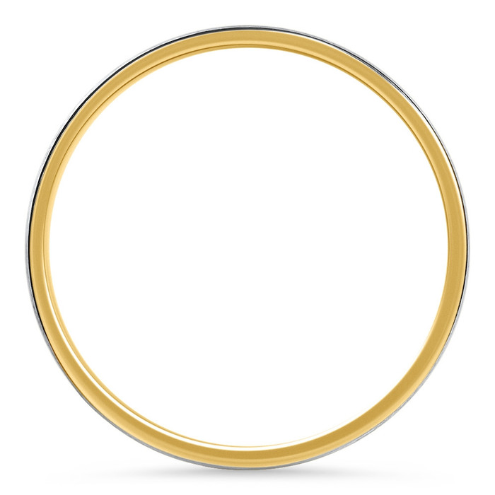 Men's Brushed Two Tone Wedding Band 14k Gold Ring