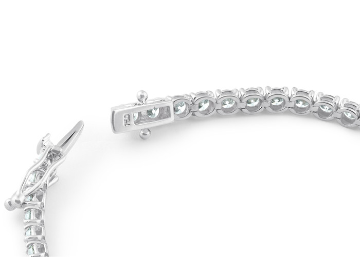 7 Carat Round Lab Grown Diamond Tennis Bracelet 18K White Gold 7"
