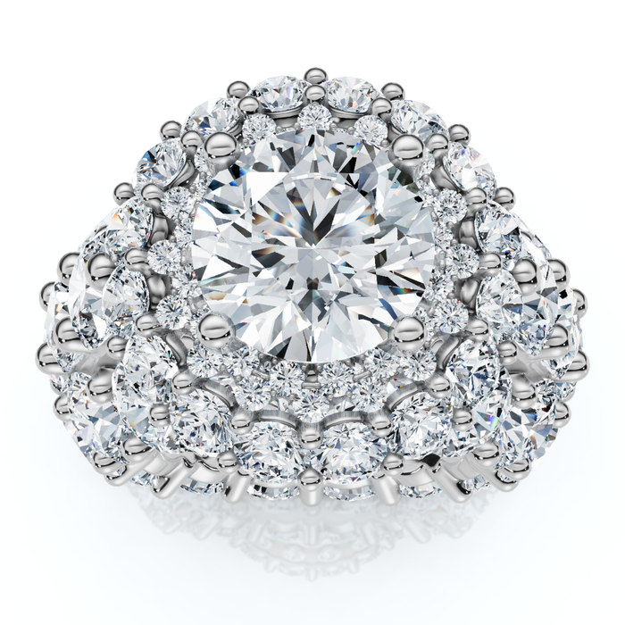 Certified 26Ct Diamond Halo Engagement Ring in 14k Gold Lab Grown