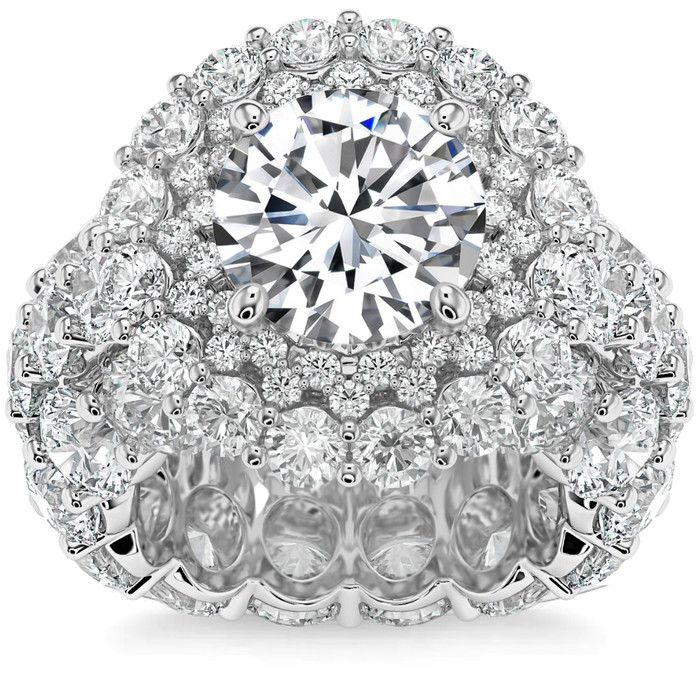 Certified 26Ct Diamond Halo Engagement Ring in 14k Gold Lab Grown