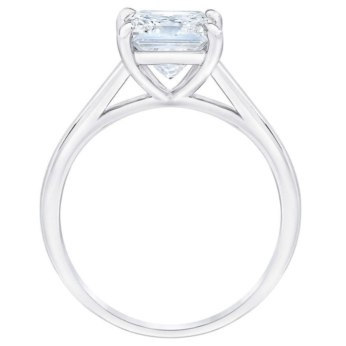 Certified 2 1/2Ct Princess Cut Diamond Engagement Ring 14k White Gold Lab Grown