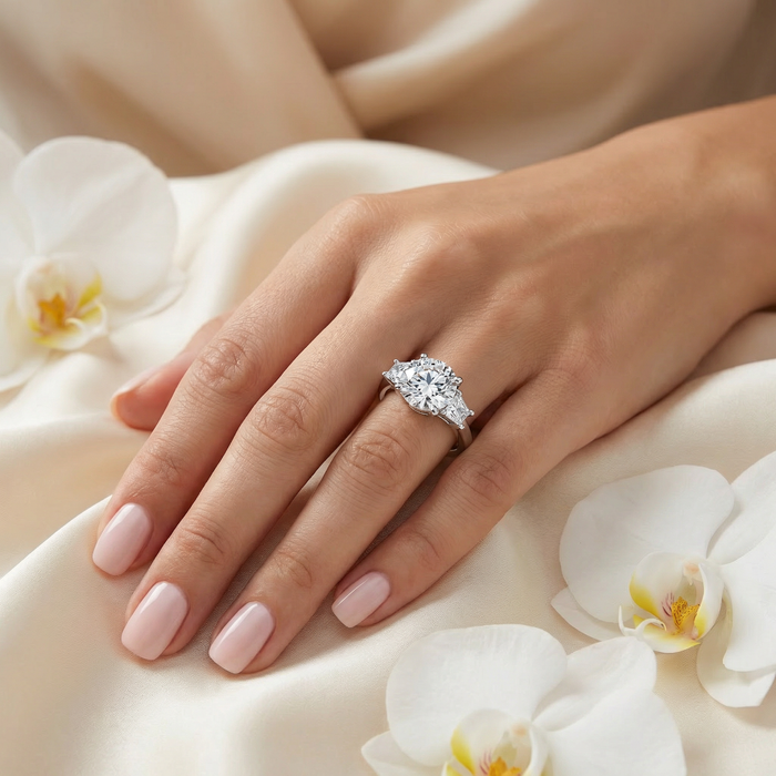 Certified 3 3/4Ct Kiran Diamond Engagement Ring 14k Gold