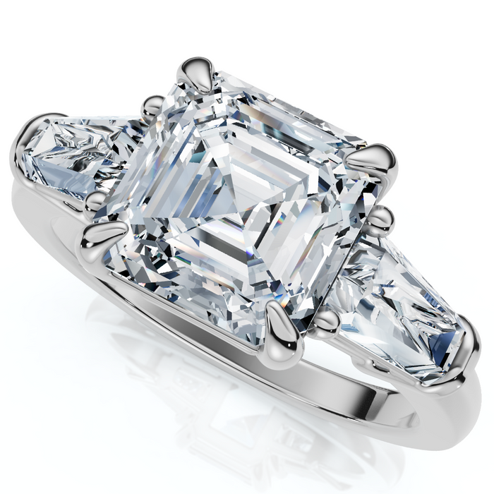 Certified 2 1/2Ct Paulina Asscher Dut Diamond Engagement Ring 14k Gold Lab Grown