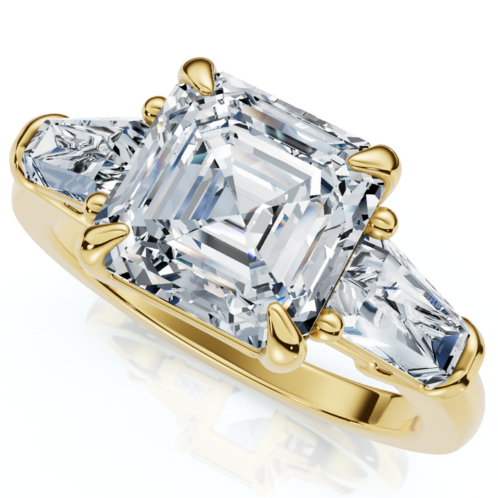 Certified 2 1/2Ct Paulina Asscher Dut Diamond Engagement Ring 14k Gold Lab Grown