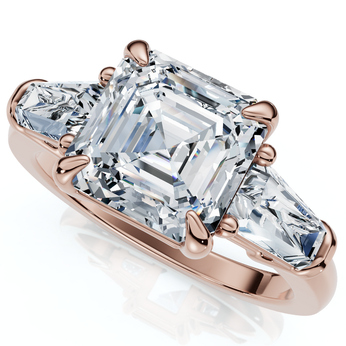 Certified 2 1/2Ct Paulina Asscher Dut Diamond Engagement Ring 14k Gold Lab Grown