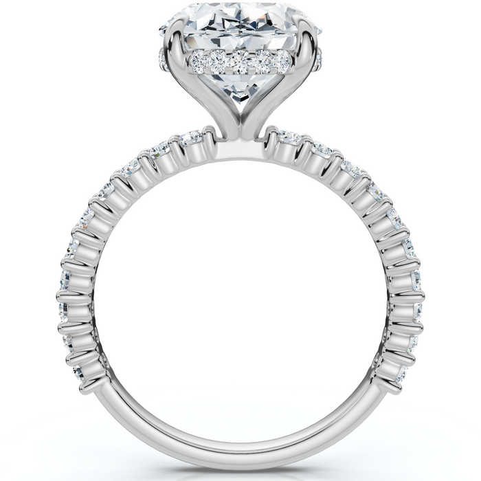 Certified 4 1/2Ct Hidden Halo Diamond Engagement Ring 14k Gold Lab Grown