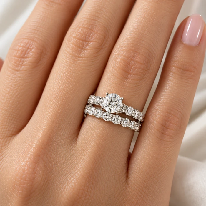 2 1/2Ct Celeste Diamond Engagement Ring Set 10K Gold Lab Grown