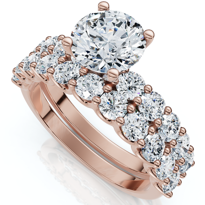 2 1/2Ct Celeste Diamond Engagement Ring Set 10K Gold Lab Grown