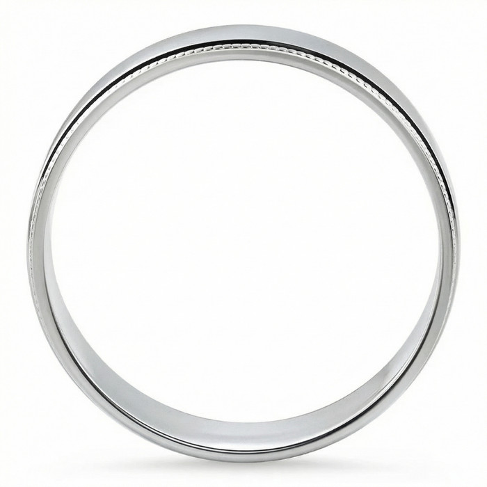 Men's Milgrain Polished Wedding Band 14k Gold or Platinum Ring