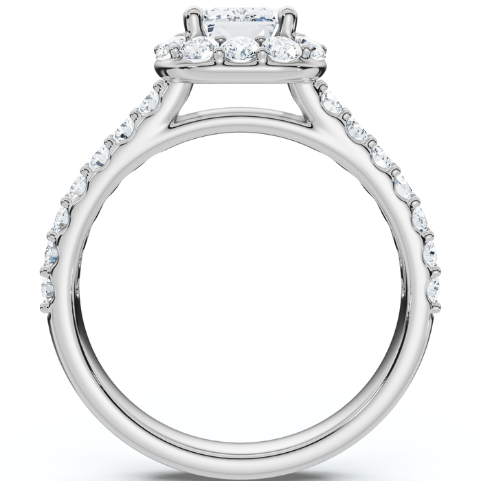 1 3/4Ct Emerald Cut Diamond Halo Engagement Ring 10k Gold Lab Grown