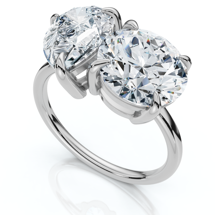 Certified Toi Et Moi 5Ct Diamond Ring 14k Gold Lab Grown