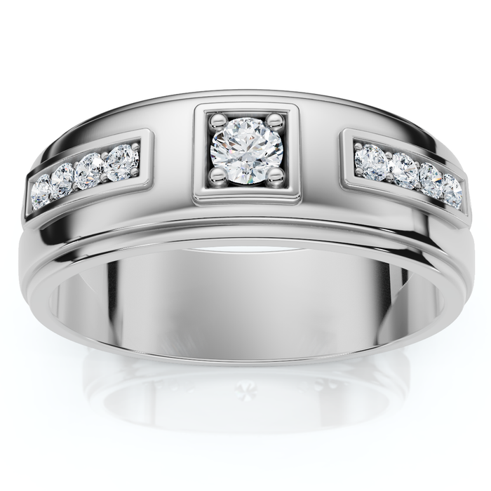 Men's 1/4Ct Matthew Diamond Wedding Ring Polished Gold 10k Lab Grown
