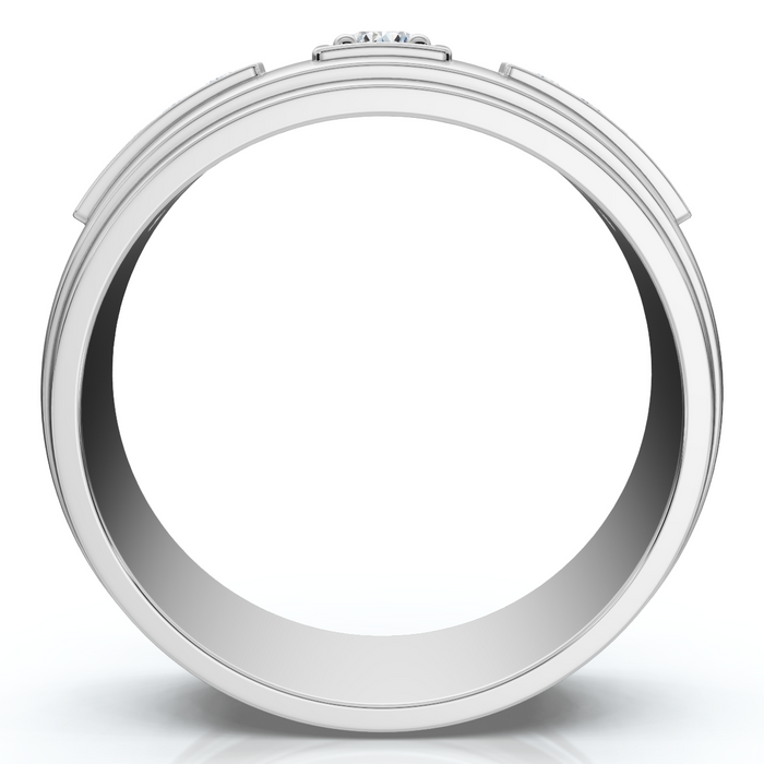 Men's 1/4Ct Matthew Diamond Wedding Ring Polished Gold 10k Lab Grown