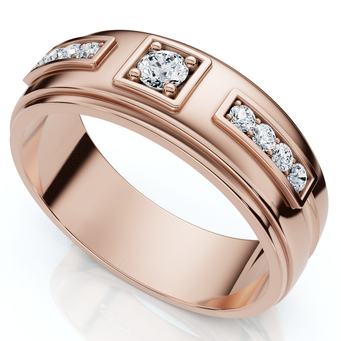 Men's 1/4Ct Matthew Diamond Wedding Ring Polished Gold 10k Lab Grown