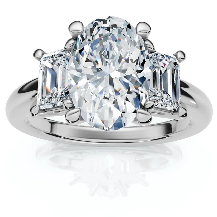 Certified 2 3/4Ct Jenn Oval Diamond Engagement Ring 14k Gold or Platinum Lab
