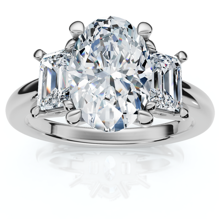 Certified 2 3/4Ct Jenn Oval Diamond Engagement Ring 14k Gold or Platinum Lab