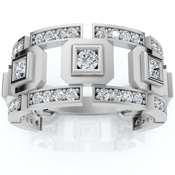 1 1/4Ct Diamond Ring Men's Lab Grown Wedding Band in 10k White or Yellow Gold