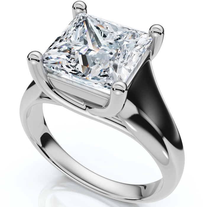 Certified 3Ct Celestia Princess Cut Diamond Engagement Ring 14k Gold Lab Grown