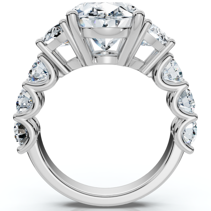 Certified 7 1/2Ct Laura Diamond Engagement Ring (5Ct Center) 14k Gold Lab Grown