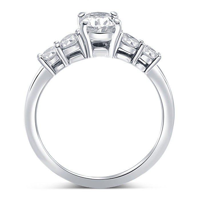 1 1/2Ct TW Oval Cut Engagement Ring 14k White Gold Lab Grown 1 1/2Ct TW Oval Cut Engagement Ring 14k White Gold Lab Grown