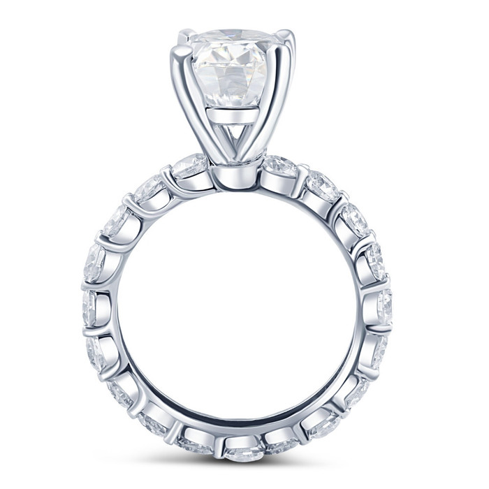 6Ct TW Diamond Engagement Eternity Oval Cut Ring 14k White Gold Lab Grown