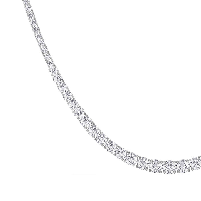 10Ct Graduated Diamond Tennis Necklace Lab Grown 14k Gold 18"