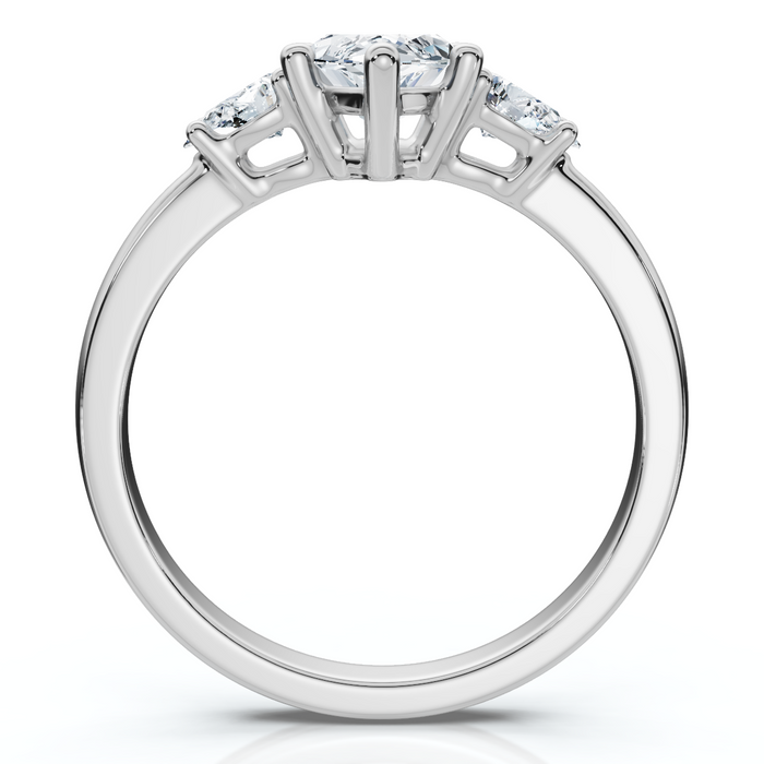 1 1/3Ct Marquise & Pear Shape Diamond 3 Stone Engagement Ring 14k Gold Lab Grown