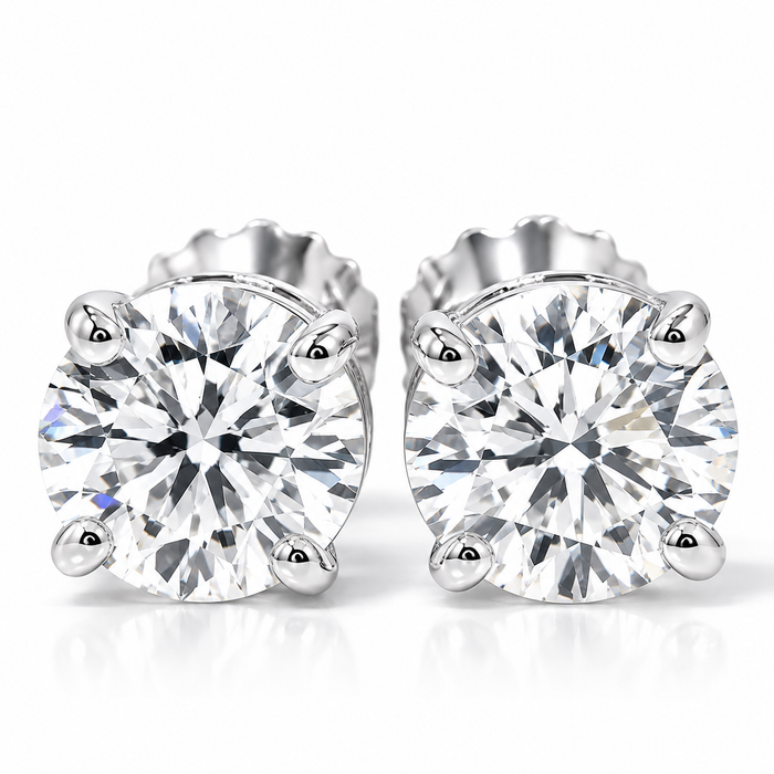 1/2Ct TW Diamond Studs in 14k White or Yellow Gold Lab Grown