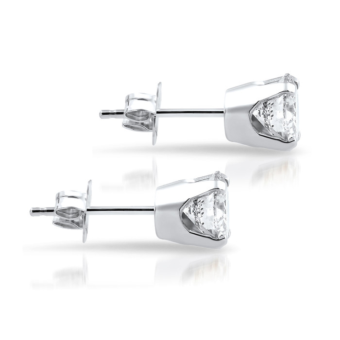 1/2Ct TW Diamond Studs in 14k White or Yellow Gold Lab Grown