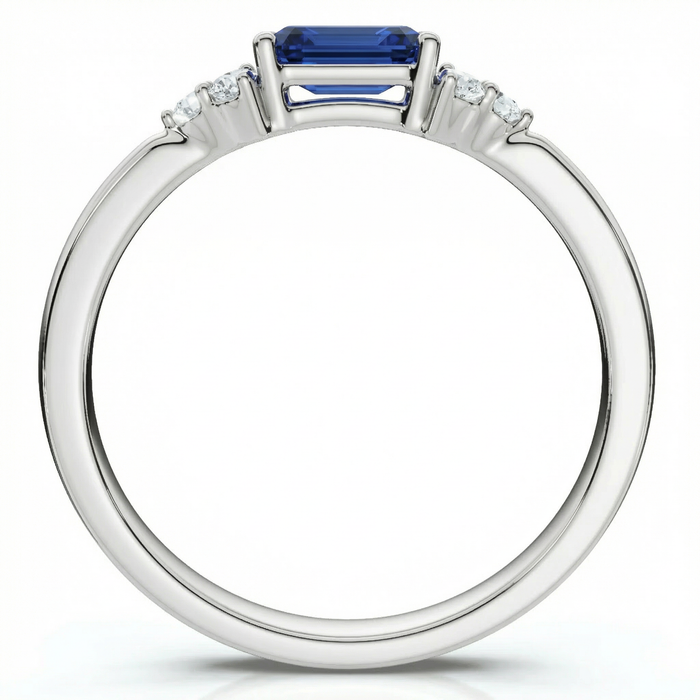 1/3Ct Thin Sapphire Diamond Stackable Wedding Ring 14k Gold Lab Grown