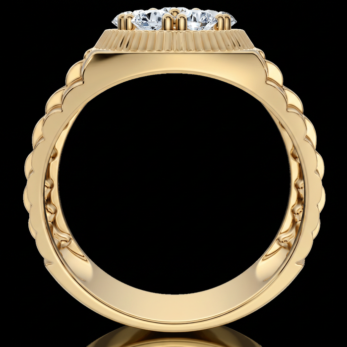 1Ct TDW Men's Diamond Ring 14k Yellow Gold