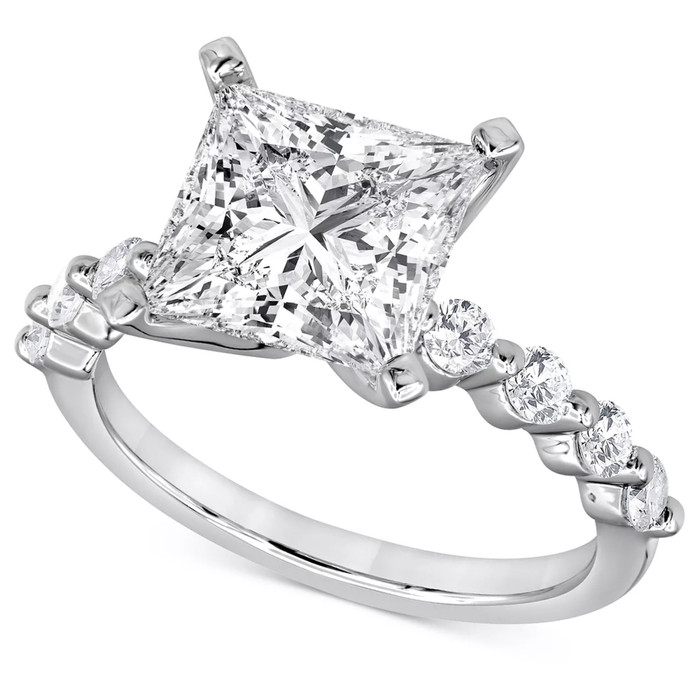 3Ct Princess Cut Diamond Engagement Ring 14k White Gold Lab Grown 3Ct Princess Cut Diamond Engagement Ring 14k White Gold Lab Grown