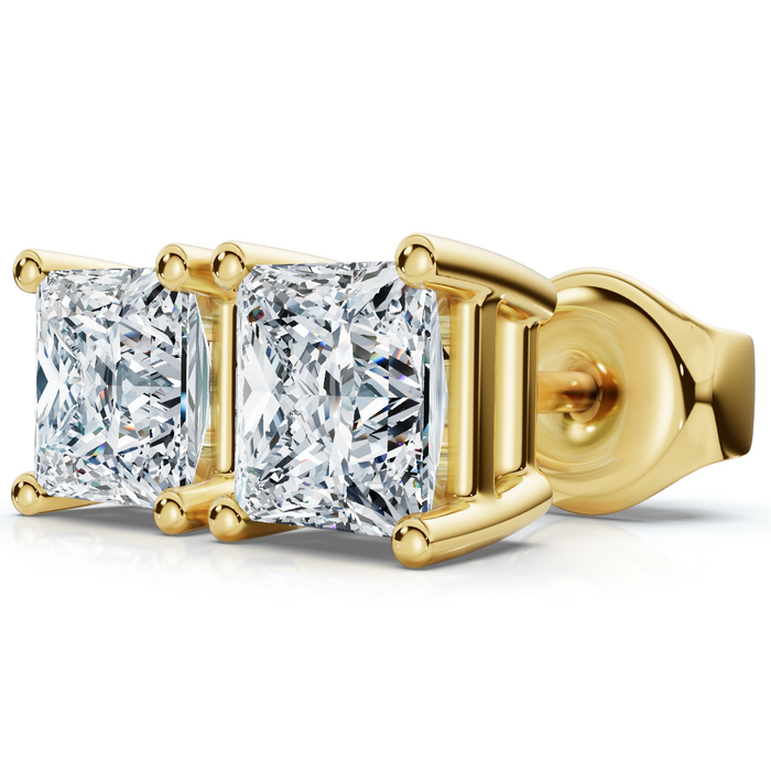 1 - 4 Ct TW Princess Cut Diamond Studs in 14k Gold Earrings Lab Grown 1 - 4 Ct TW Princess Cut Diamond Studs in 14k Gold Earrings Lab Grown