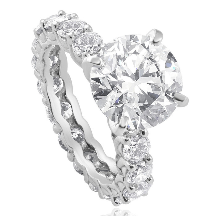 Certified 7.02 Ct Diamond Eternity Engagement Ring F/SI1 14k White Gold Certified 7.02 Ct Diamond Eternity Engagement Ring F/SI1 14k White Gold