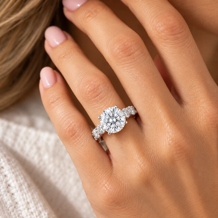 Certified 7.02 Ct Diamond Eternity Engagement Ring 14k White Gold