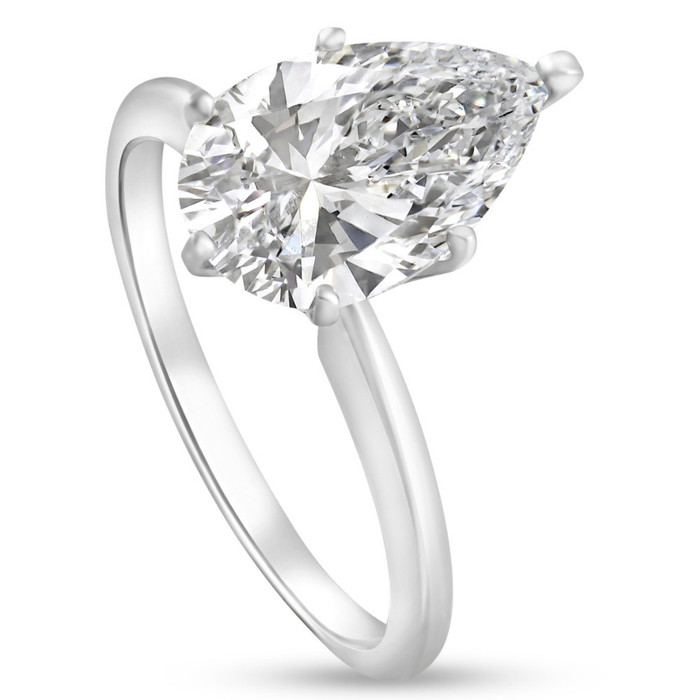 Certified 1.50Ct Pear Shape Diamond Solitaire Engagement Ring 14k Gold Lab Grown