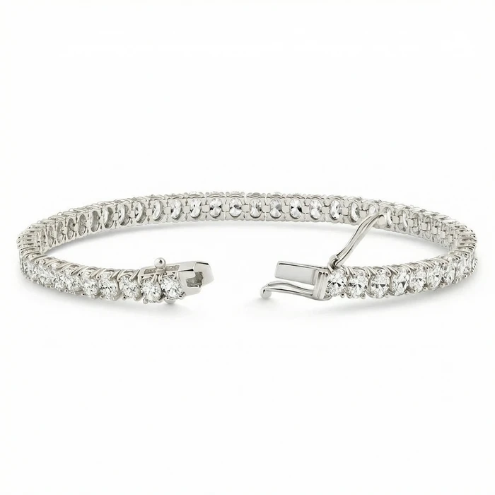 10Ct Oval Diamond Tennis Bracelet 14k Gold 7" Lab Grown